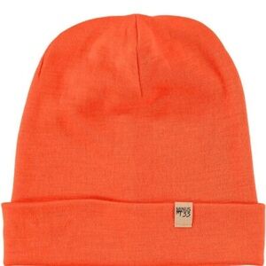 100% Merino Wool Minus 33 Ridge Cuff Beanie - Unisex Hat Bright Orange Hunting